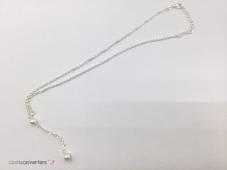 collar plata 925mm con piedra con perla 20 2.5cm