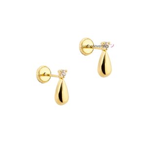 pendientes oro 18k con piedra con circonita