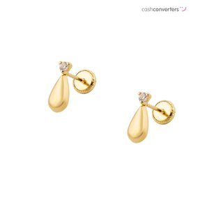 pendientes oro 18k con piedra con circonita
