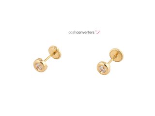 pendientes oro 18k con piedra con circonita