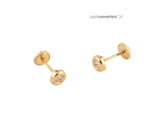 pendientes oro 18k con piedra con circonita