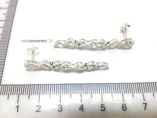 pendientes plata 925mm con piedra con circonita