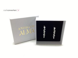 pendientes plata 925mm con piedra con circonita