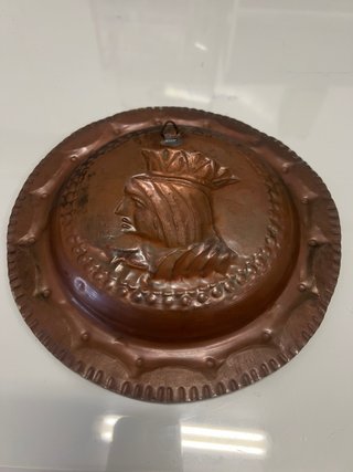 Plato decorativo antiguo cobre