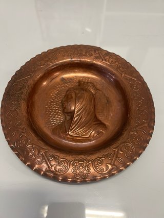 Plato decorativo antiguo cobre