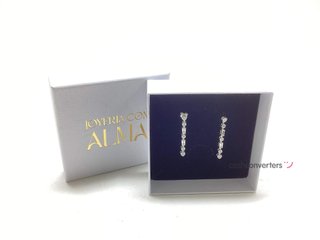 pendientes plata 925mm con piedra con circonita