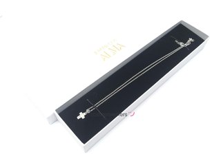 cadena plata 925mm con piedra con circonita 19cm