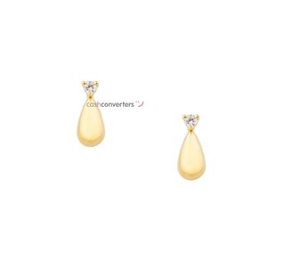 pendientes oro 18k con piedra con circonita