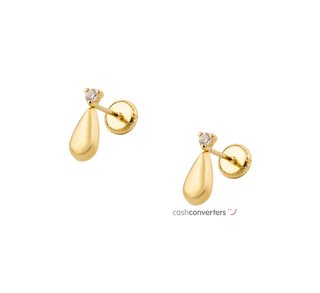 pendientes oro 18k con piedra con circonita