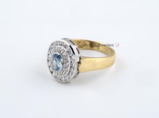 anillo oro 18k con piedra con circonita