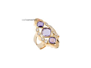 anillo oro 18k con piedra con circonita