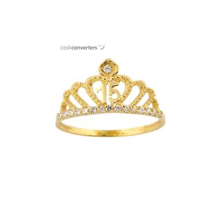 anillo oro 18k con piedra con circonita