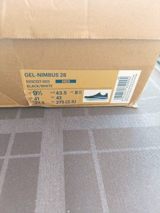 Asics Gel Nimbus 28 Talla 43.5 Nuevas con etiqueta