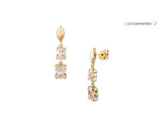 pendientes oro 18k con piedra con circonita