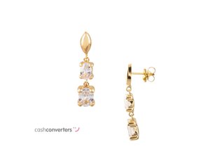 pendientes oro 18k con piedra con circonita