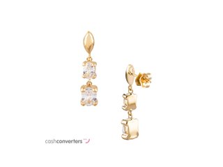 pendientes oro 18k con piedra con circonita