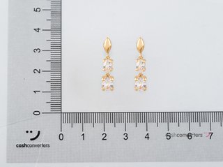 pendientes oro 18k con piedra con circonita