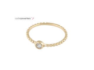 anillo oro 18k con piedra con circonita