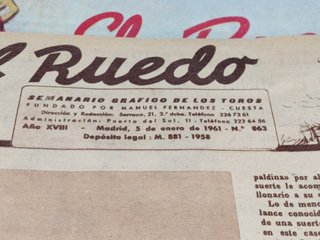 Tauromaquia.Revista El Ruedo 1961. Año completo.