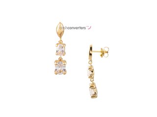 pendientes oro 18k con piedra con circonita