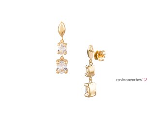 pendientes oro 18k con piedra con circonita