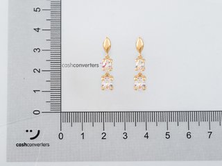 pendientes oro 18k con piedra con circonita
