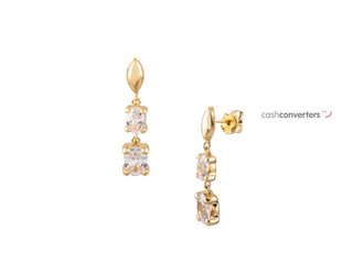 pendientes oro 18k con piedra con circonita