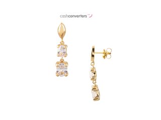 pendientes oro 18k con piedra con circonita