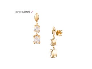 pendientes oro 18k con piedra con circonita