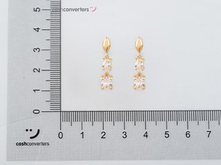 pendientes oro 18k con piedra con circonita