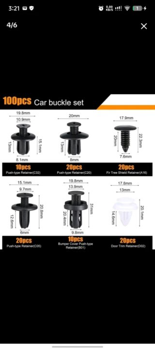HE26 100pz Clips Expansión Universal