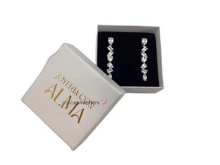 pendientes plata 925mm con piedra con circonita