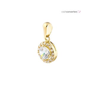 colgante oro 18k con piedra con circonita