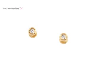 pendientes oro 18k con piedra con circonita