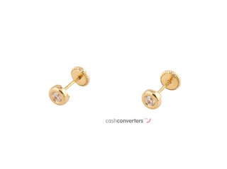 pendientes oro 18k con piedra con circonita