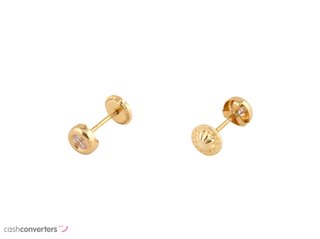 pendientes oro 18k con piedra con circonita