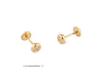 pendientes oro 18k con piedra con circonita