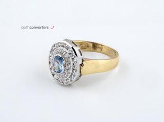 anillo oro 18k con piedra con circonita
