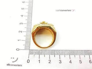 sello oro 18k con piedra con circonita