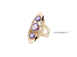 anillo oro 18k con piedra con circonita