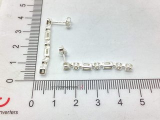 pendientes plata 925mm con piedra con circonita