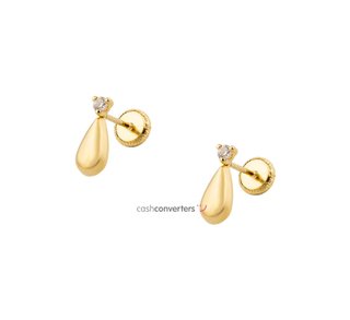 pendientes oro 18k con piedra con circonita