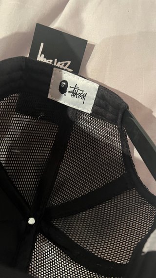 Gorra Stussy x Bape Camuflaje Negra Gris