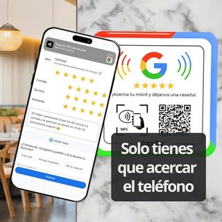 TAPSTAR Placa Google NFC QR Acrílico