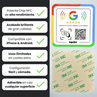 TAPSTAR Placa Google NFC QR Acrílico