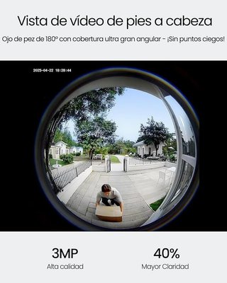 ieGeek Videoportero 3MP 180° sin suscripción WiFi