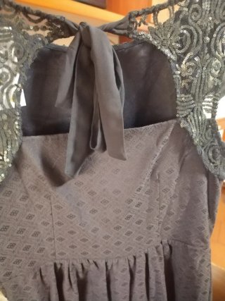 Vestito donna elegante nero/grigio
