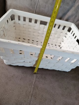 Cesta tejida a mano blanca Ikea