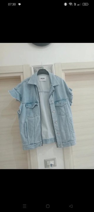 MSGM Smanicato Jeans Azzurro