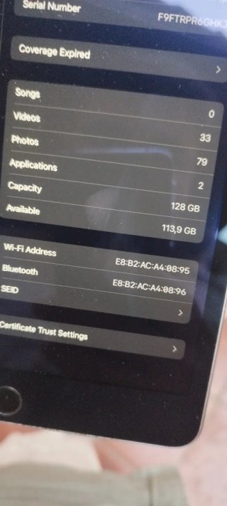 iPad Mini 4 128GB Plata/Gris Espacial